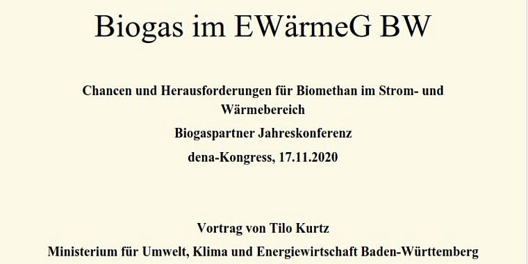 Biogas im EWärmeG BW